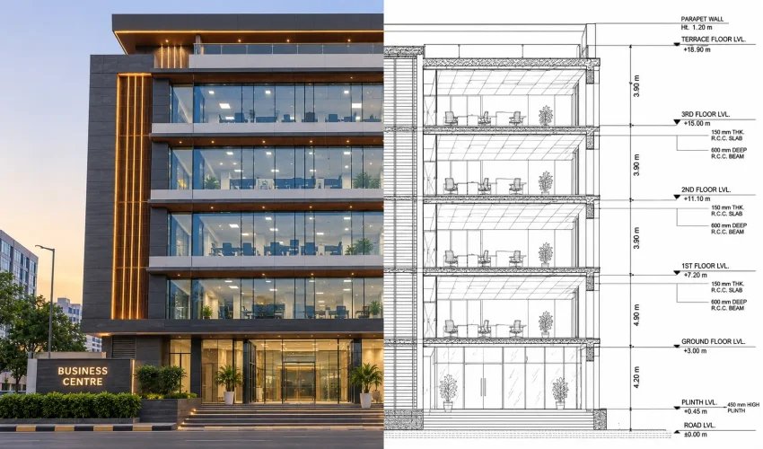 SN Construction Hub Commercial Buildings Architecture
